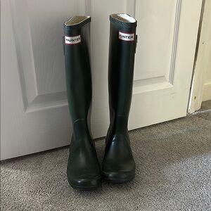 Hunter Green Tall Rain Boots